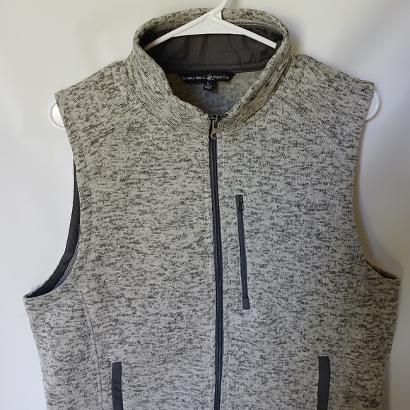 Beverly Hills Polo Club Fleece Zip Vest Size L Color Shades of Gray - Picture 3 of 8
